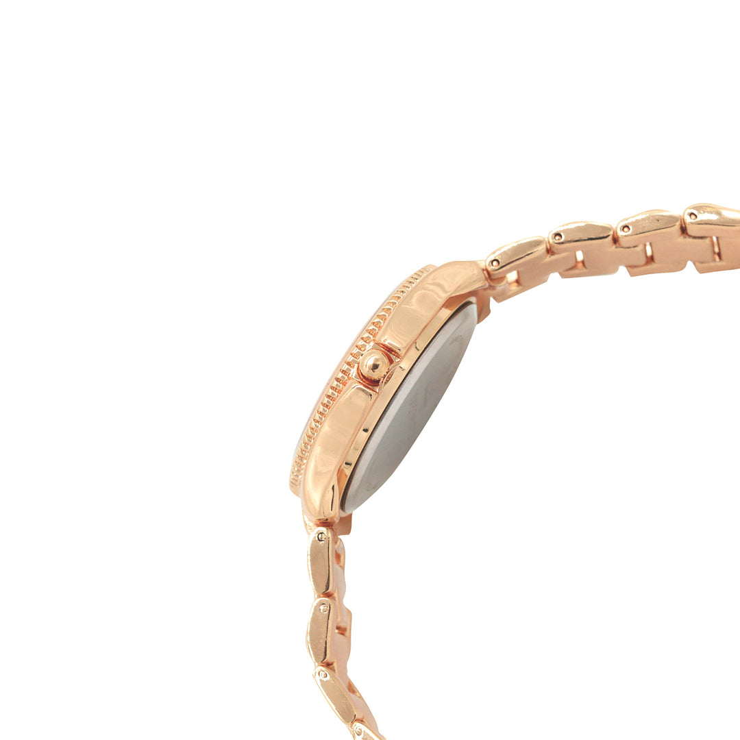 Ella White Medium Dial Rose Gold Linked Chain Strap Women's Watch