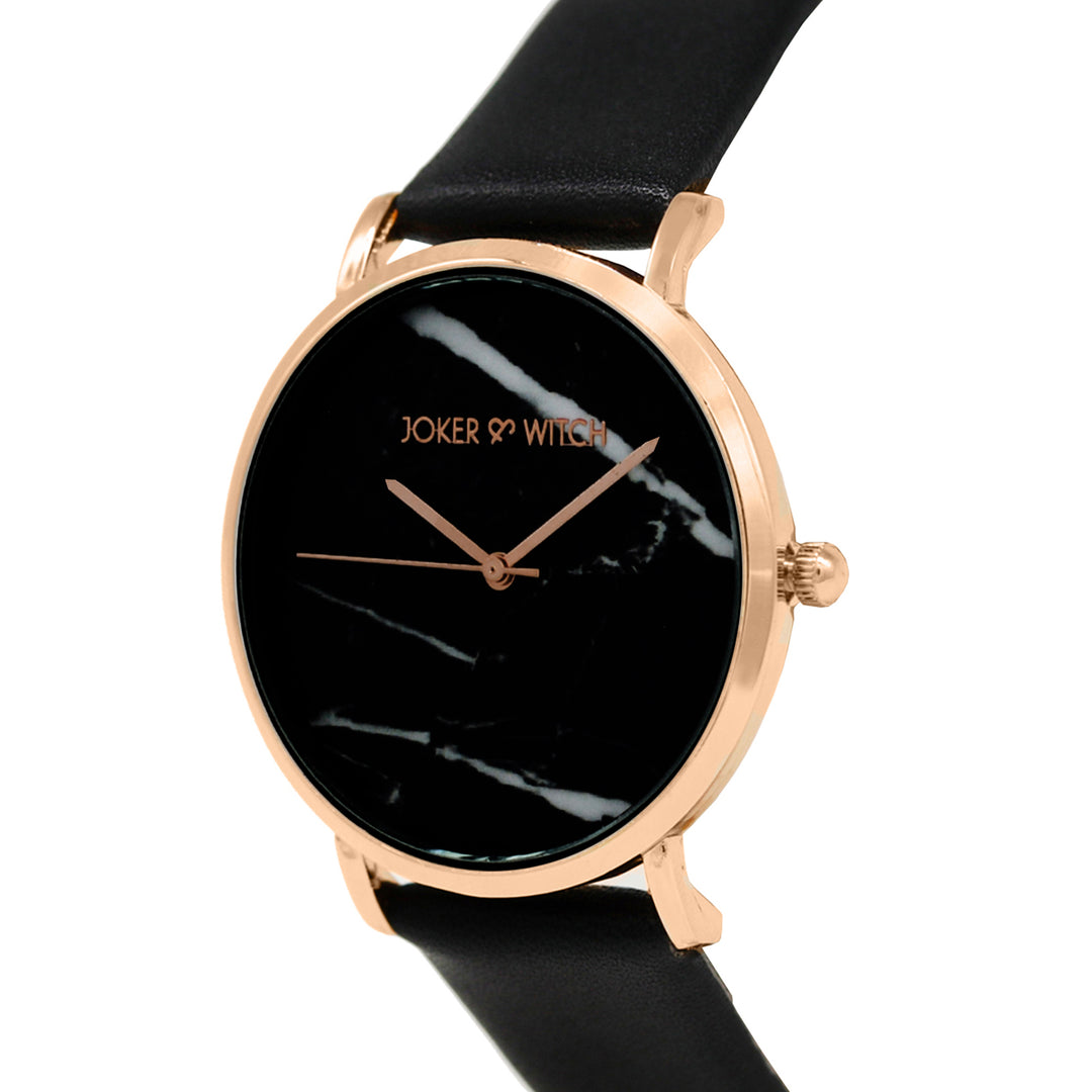 Besito Black and Rosegold Watch Bracelet Stack