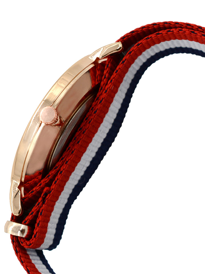 Classic White Large Dial Multicolor Nato Strap Unisex Watch