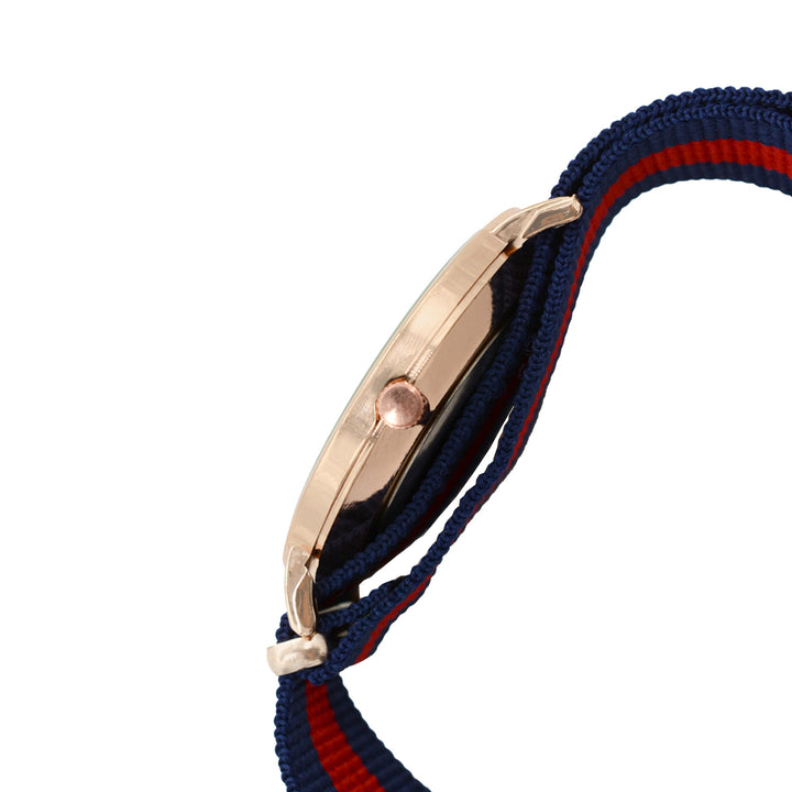 Classic White Large Dial Blue & Red Nato Strap Unisex Watch