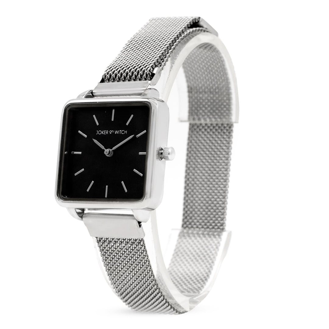 Vintage Square Black Dial Silver Magnetic Watch - Joker & Witch