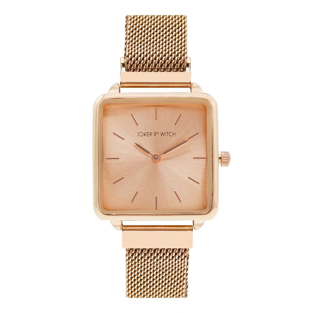 Vintage Square Dial Rosegold Magnetic Watch - Joker & Witch