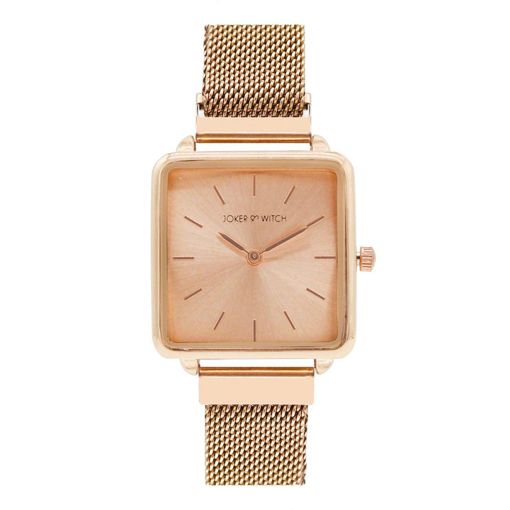 Vintage Square Dial Rosegold Magnetic Watch - Joker & Witch