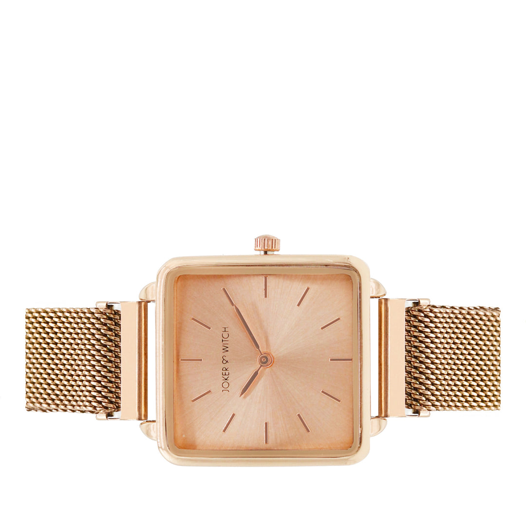 Vintage Rose Gold Small Square Dial Magnetic Strap Women's Watch