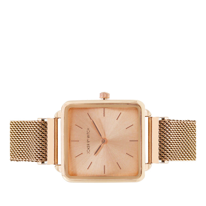 Vintage Rose Gold Small Square Dial Magnetic Strap Women's Watch