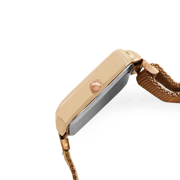 Vintage Rose Gold Small Square Dial Magnetic Strap Women's Watch