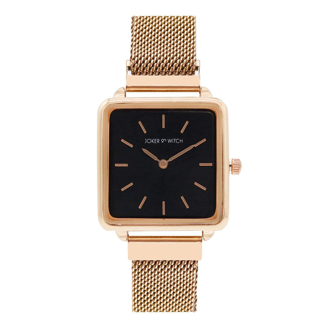 Vintage Square Black Dial Rosegold Magnetic Watch - Joker & Witch