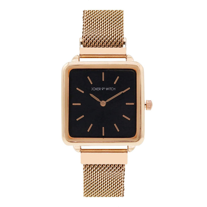 Vintage Square Black Dial Rosegold Magnetic Watch - Joker & Witch