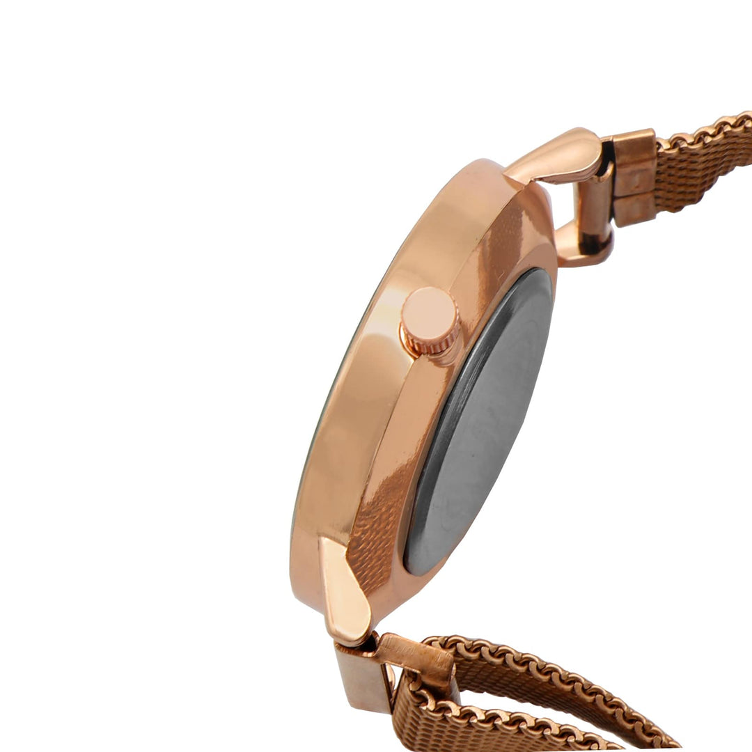 Ivy White Medium Dial Rose Gold Magnetic Strap Women's Watch