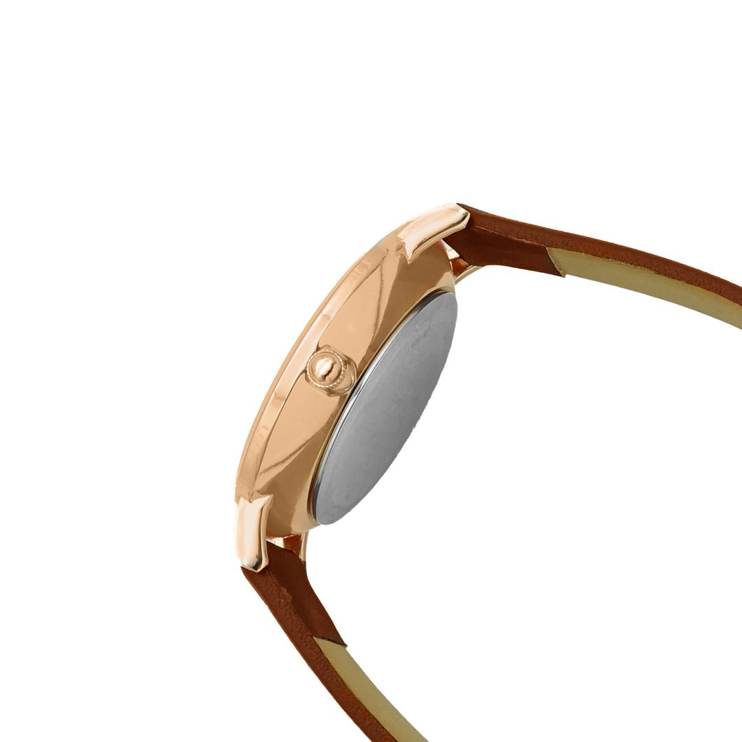 Ines White Medium Dial Tan PU Strap Women's Watch