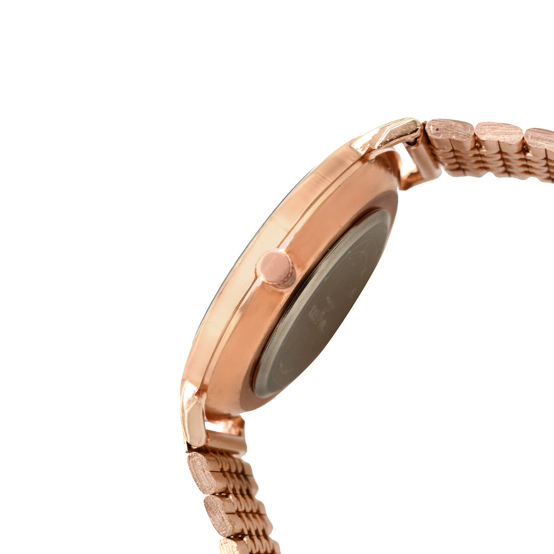 Aimee Black Large Dial Rose Gold Linked Chain Strap Women's Watch