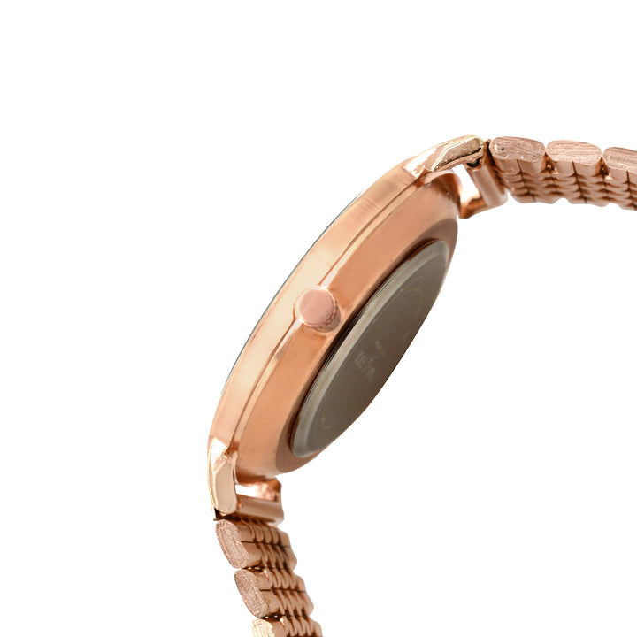 Aimee Black Large Dial Rose Gold Linked Chain Strap Women's Watch