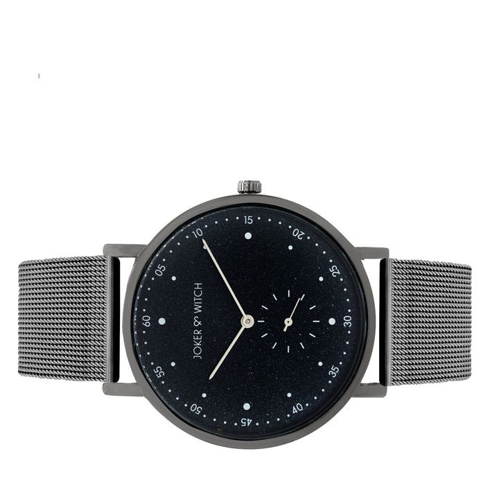 Drake Black Large Dial Gunmetal Mesh Strap Men's Watch
