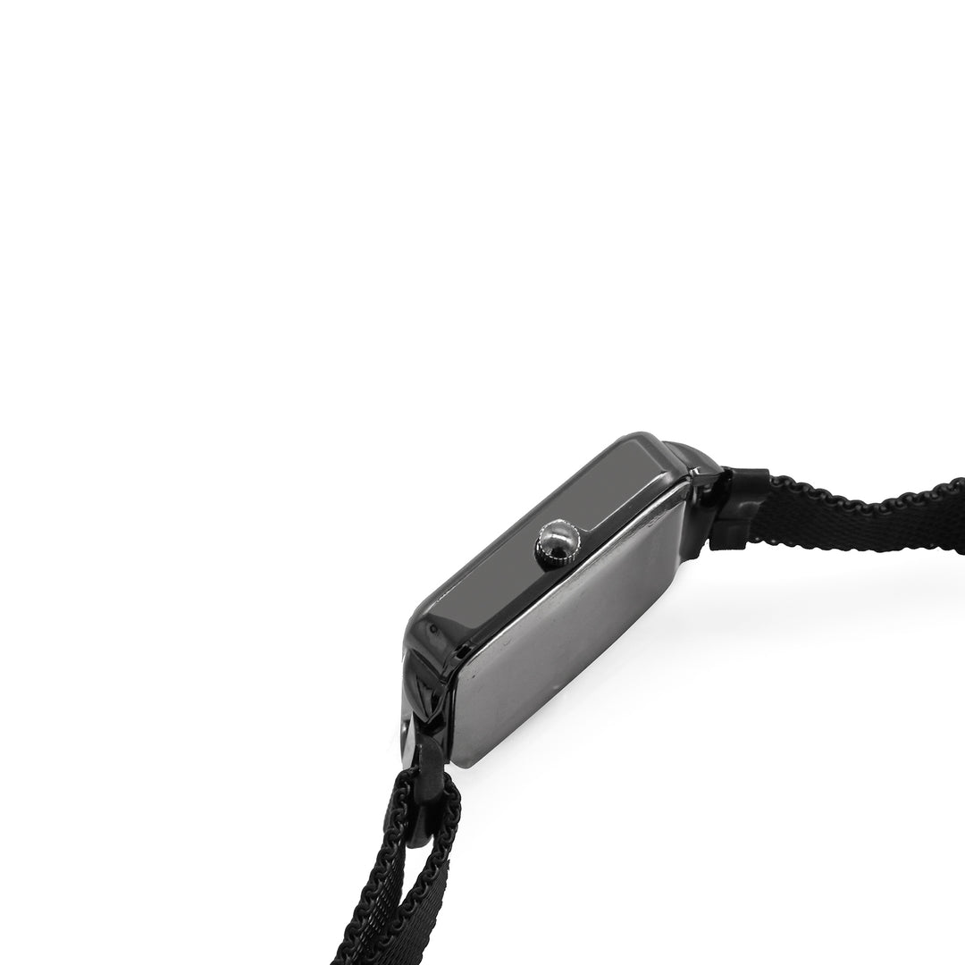 Vintage Black Small Square Dial Magnetic Strap Women's Watch