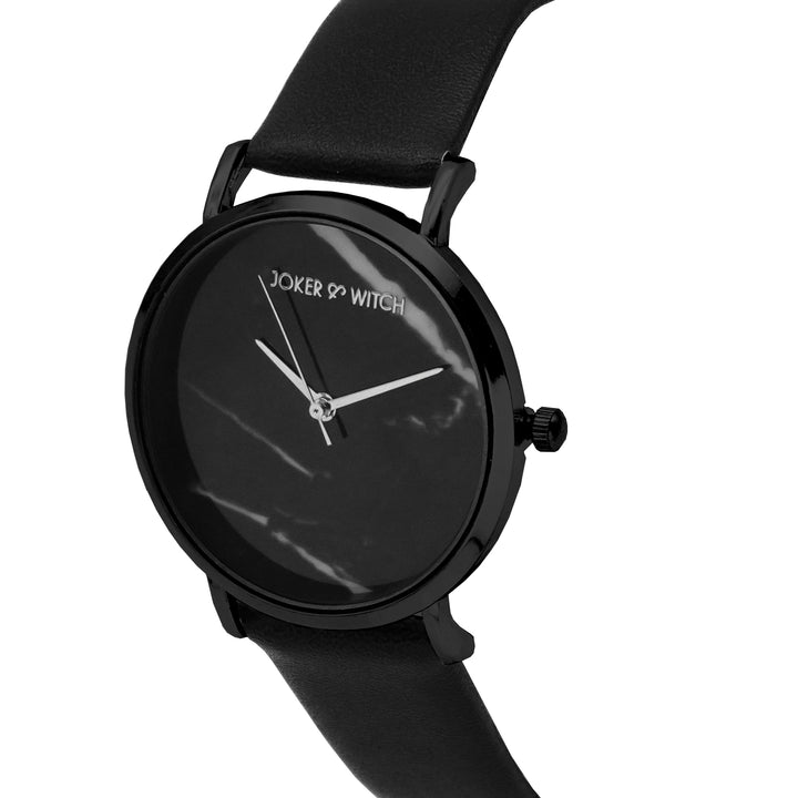 Giselle Black Medium Marble Dial PU Strap Women's Watch