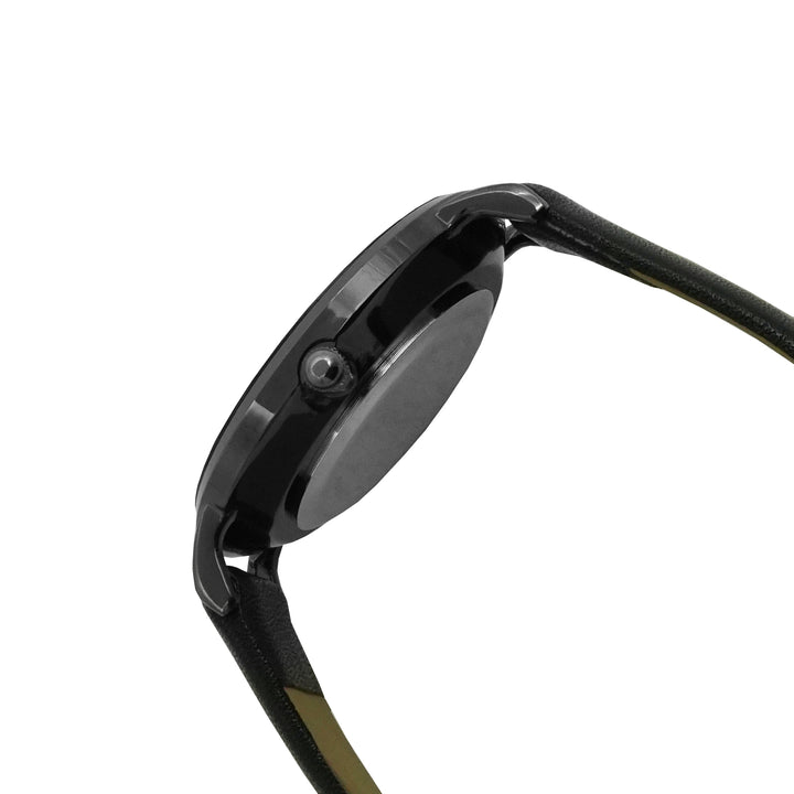 Giselle Black Medium Marble Dial PU Strap Women's Watch