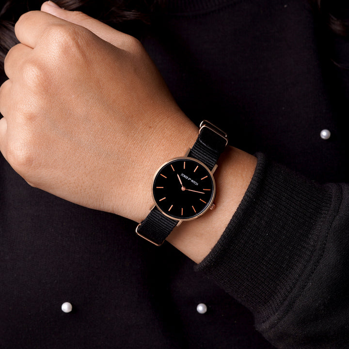 Paris Black Medium Dial Nato Strap Women's Watch