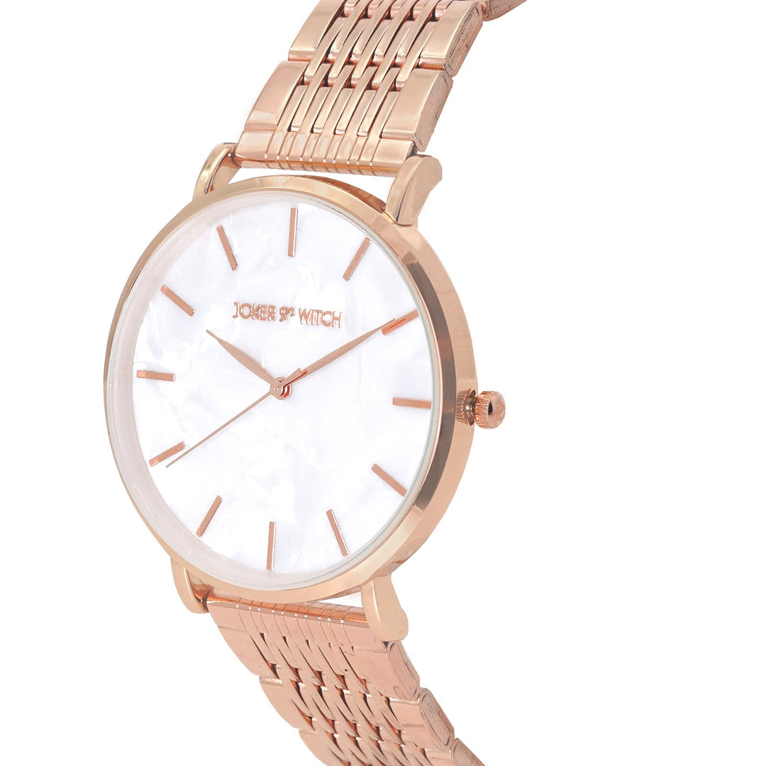 Signature White MOP Large Dial White Linked Chain Strap Women's Watch