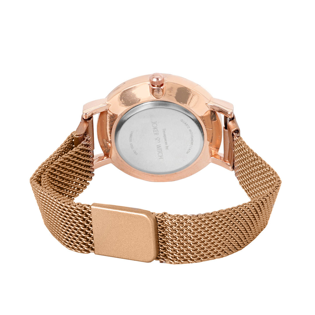 Mini Lexi Black Small Dial Rose Gold Magnetic Strap Women's Watch
