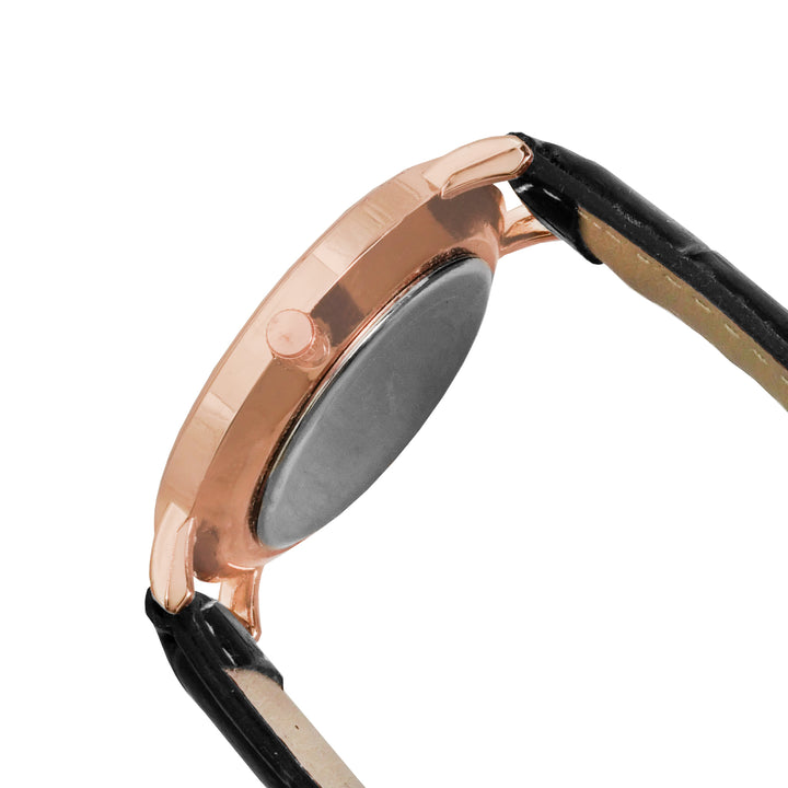 Paul Black Large Dial Croc Strap Men's Watch