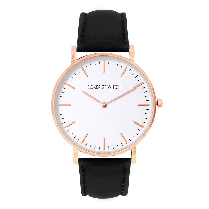 Hope White Large Dial Black PU Strap Women's Watch
