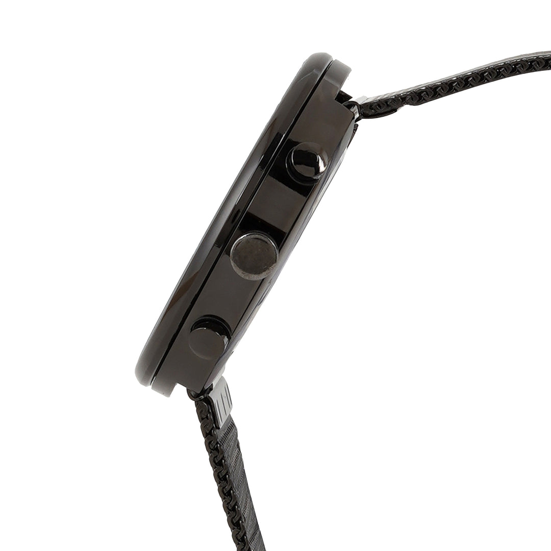 Miami White Large Dial Black Mesh Strap Men's Watch