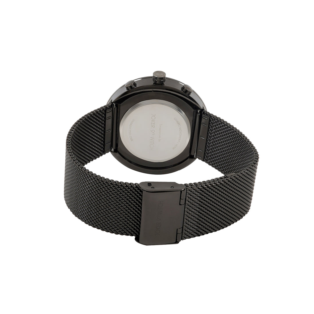 Miami White Large Dial Black Mesh Strap Men's Watch