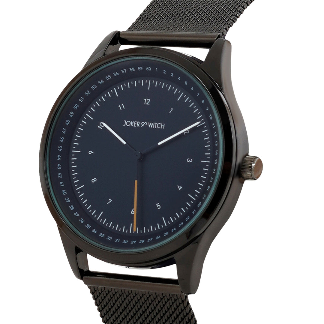 Montego Blue XLarge Dial Gunmetal Mesh Strap Men's Watch