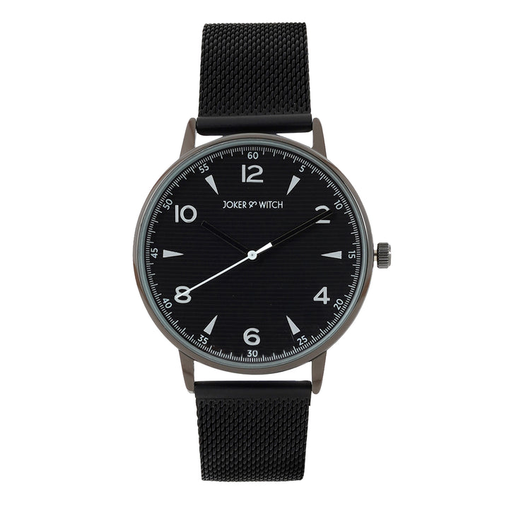 Royce Black Large Dial Mesh Strap Men's Watch