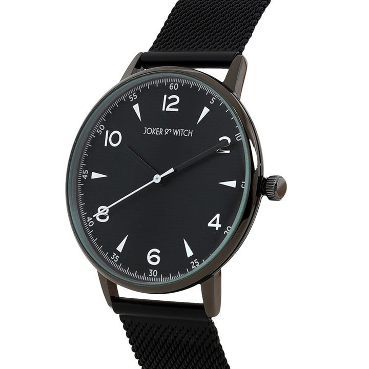 Royce Black Large Dial Mesh Strap Men's Watch