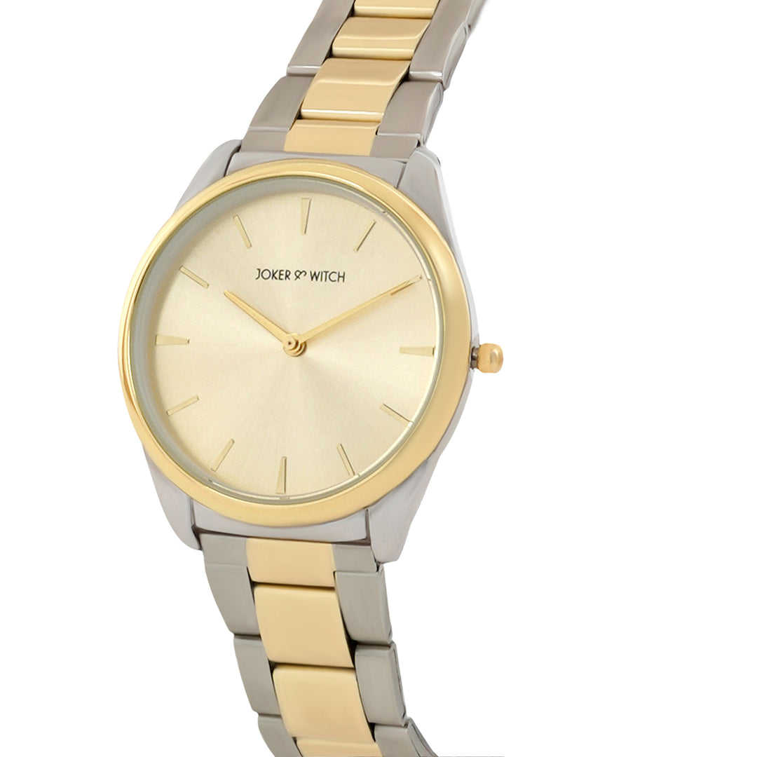 Brooklyn Gold Medium Dial Dual Tone Linked Chain Strap Women's Watch