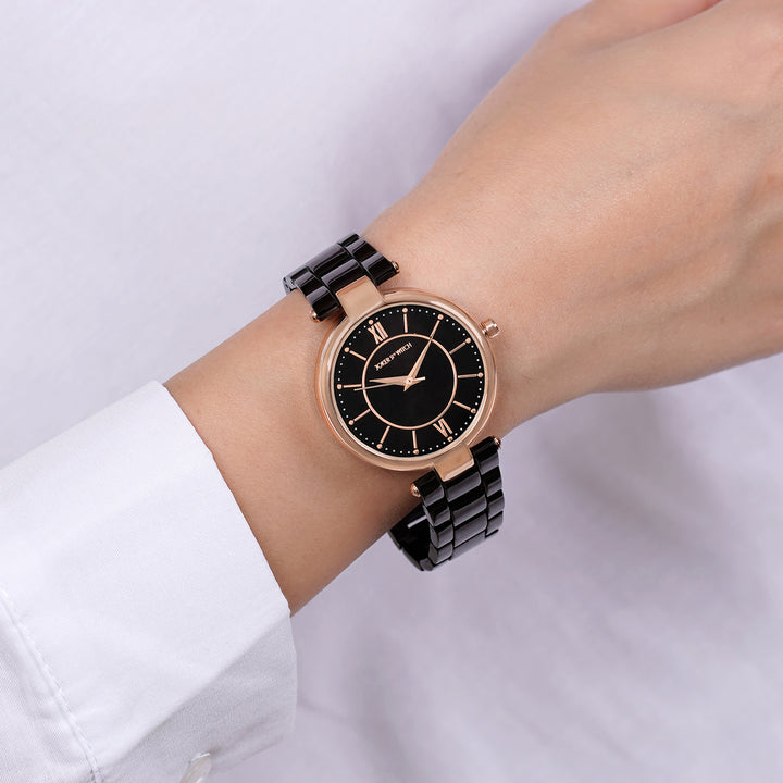 Milan Black Medium Dial Linked Chain Strap Women's Watch