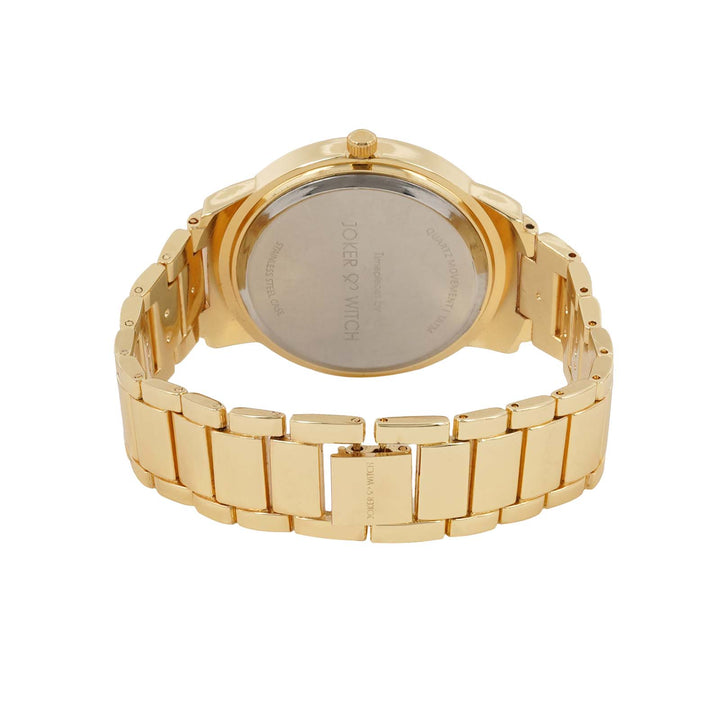 Halo Gold Large Rhinestone Dial Linked Chain Strap Women's Watch