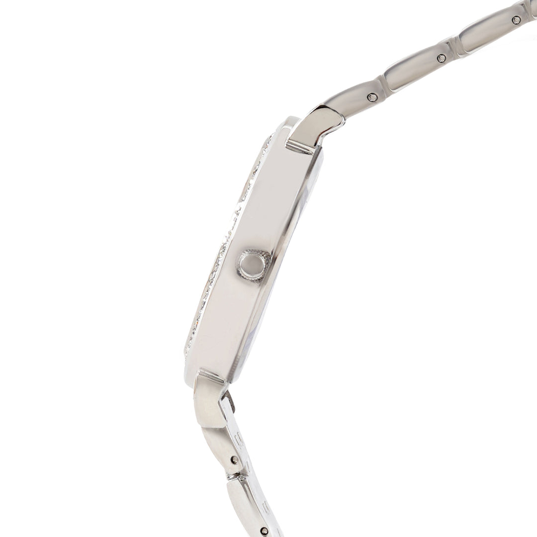 Moonlight White Medium Rhinestone Dial Silver Linked Chain Strap Women's Watch