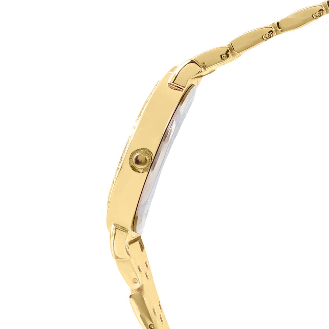 Moonlight Gold Medium Rhinestone Dial Linked Chain Strap Women's Watch