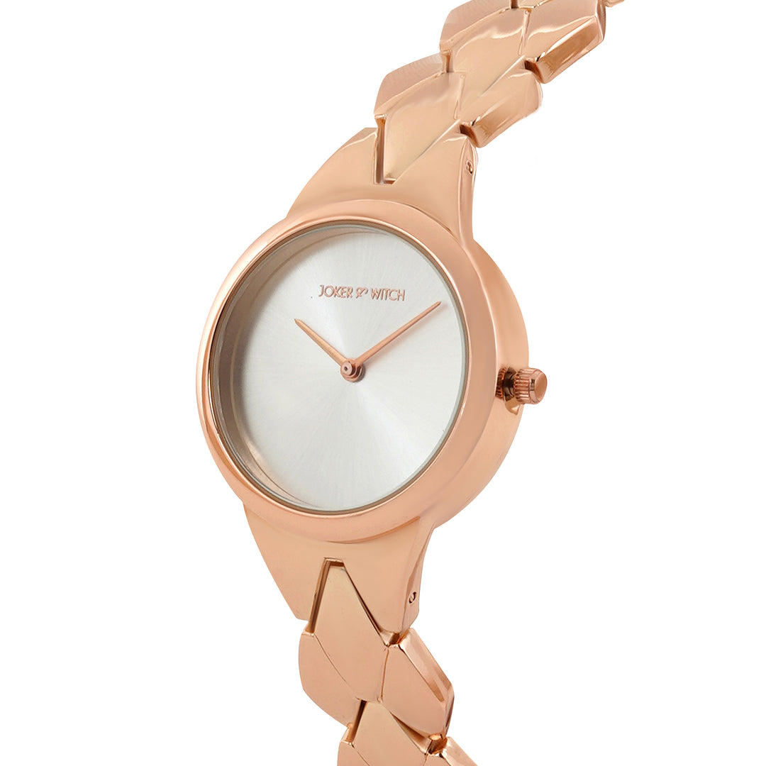Athens Silver Medium Dial Rose Gold Bracelet Strap Women's Watch