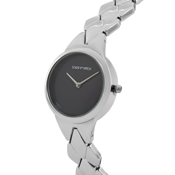 Athens Black Medium Dial Silver Bracelet Strap Women's Watch