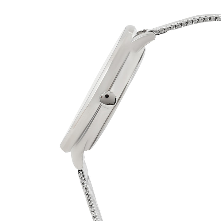 Vancouver Brown Large Dial Silver Mesh Strap Men's Watch