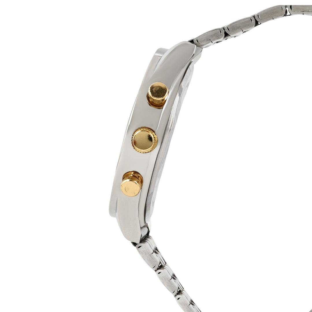 Cruz White Large Dial Silver Linked Chain Strap Men's Watch