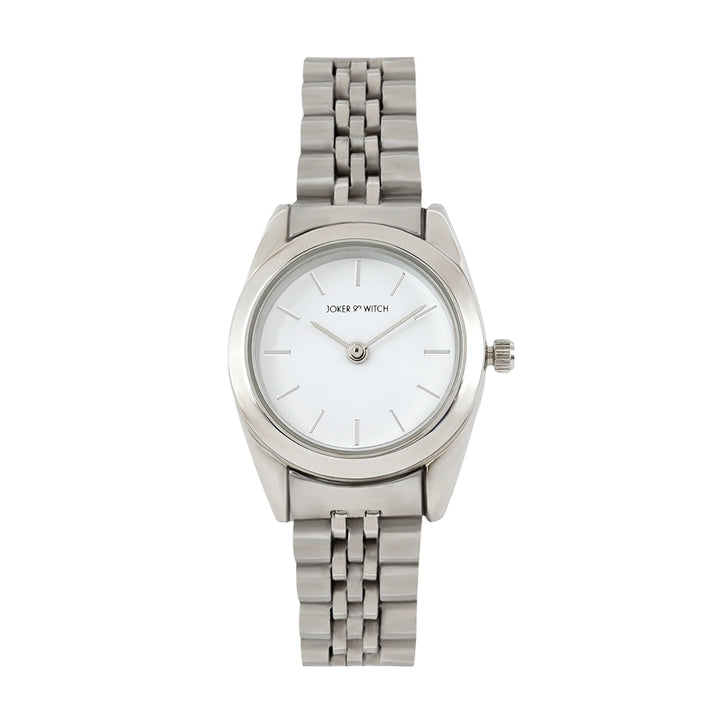 London White Mini Dial Silver Linked Chain Strap Women's Watch