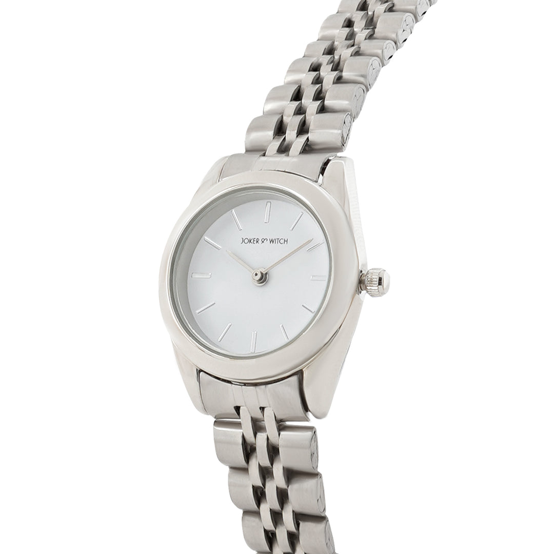 London White Mini Dial Silver Linked Chain Strap Women's Watch