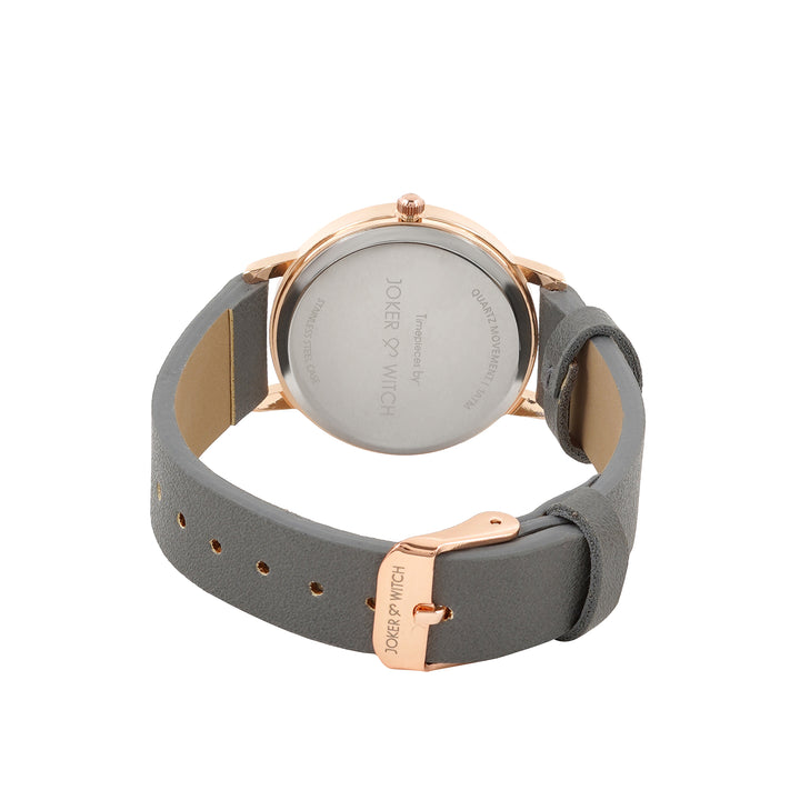 Boston White MOP Medium Dial Grey PU Strap Women's Watch