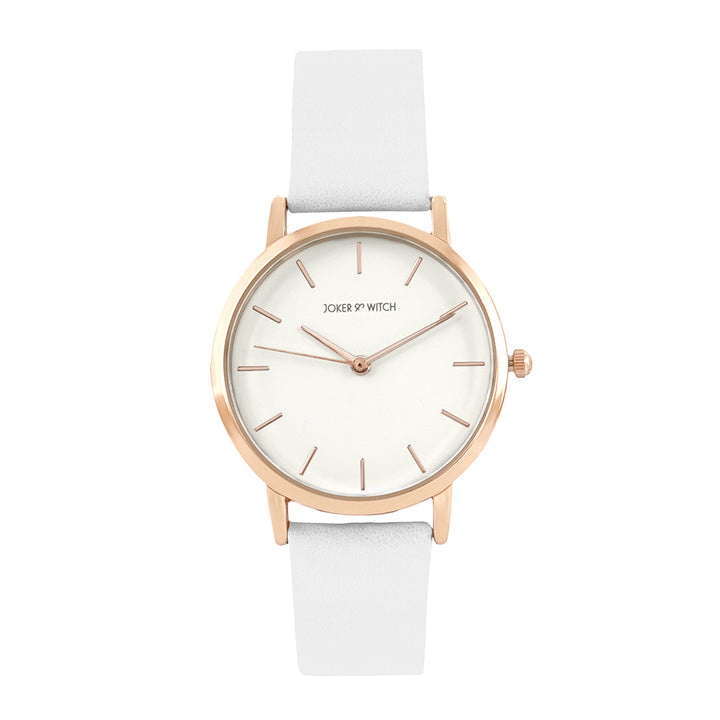 Boston White Medium Dial PU Strap Women's Watch