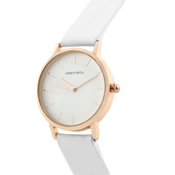 Boston White Medium Dial PU Strap Women's Watch