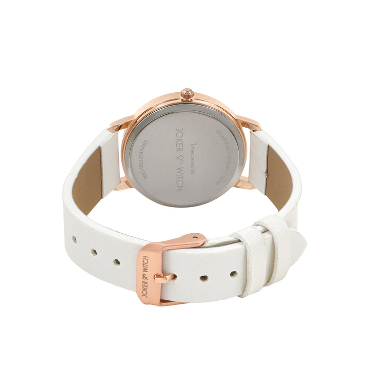 Boston White Medium Dial PU Strap Women's Watch