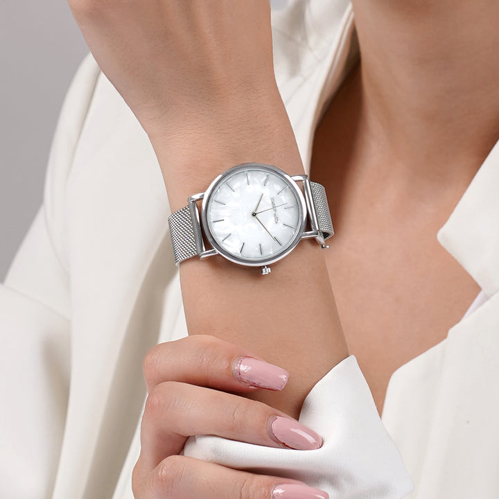 Copenhagen White MOP Medium Dial Silver Mesh Strap Women's Watch