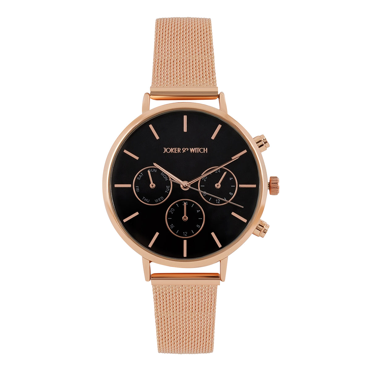 Shop online Black Dial Rosegold Mesh Strap Watch by Joker and Witch ...