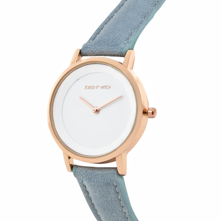 Amsterdam White Medium Dial Blue PU Strap Women's Watch