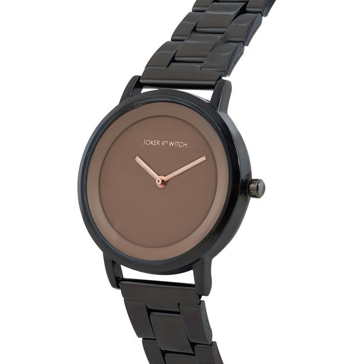 Amsterdam Taupe Medium Dial Gunmetal Linked Chain Strap Women's Watch