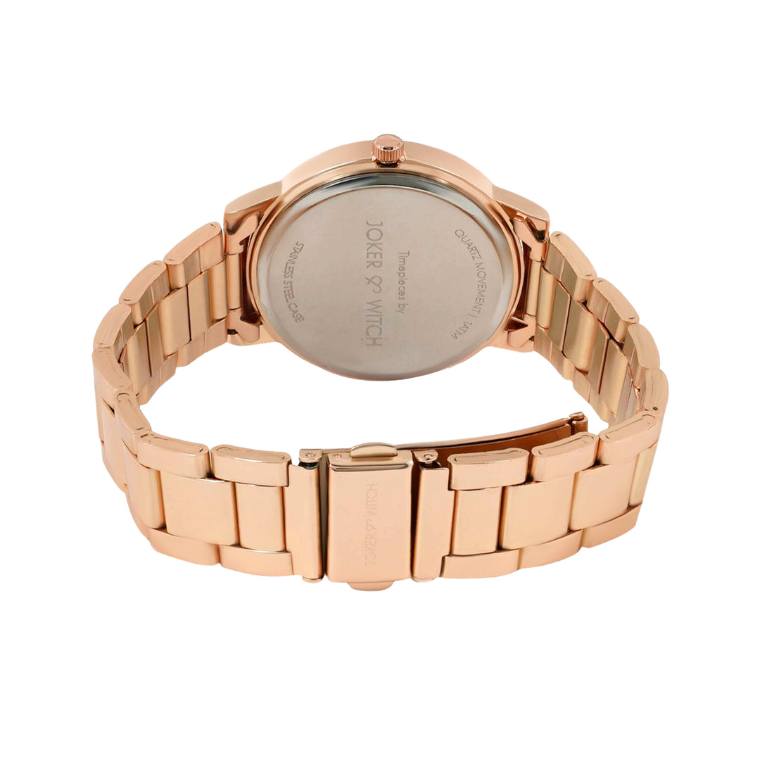 Midnight Taupe Medium Dial Rose Gold Linked Chain Strap Women's Watch